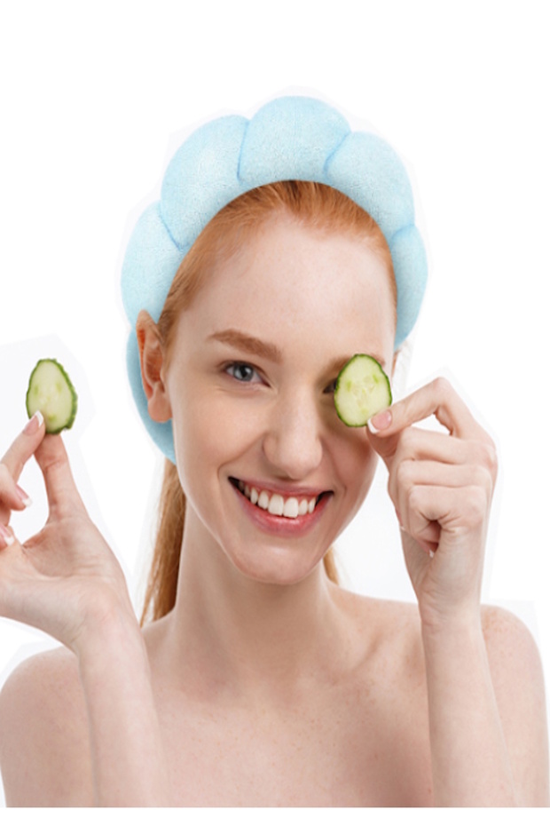 Blue Color Spa Hair Band Towel Crown