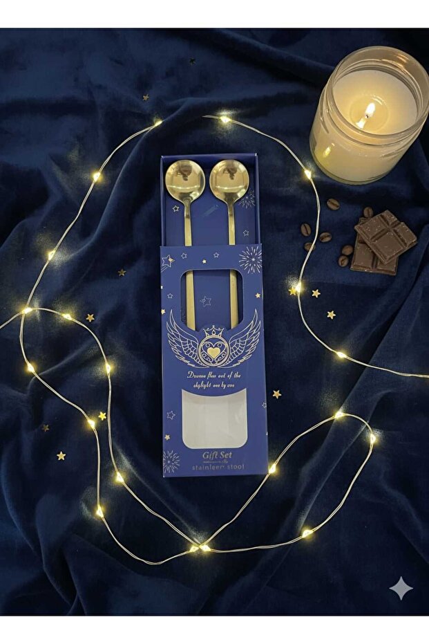 Gold 2-Piece Latte, Ice Cream, Coffee, Sugar, Presentation, Phenomenon Spoon 15 cm