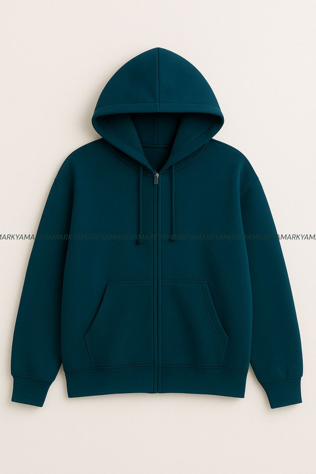 Unisex Zip-Up Fleece Hooded Kangaroo Pocket Oversized Winter Hoodie Jacket