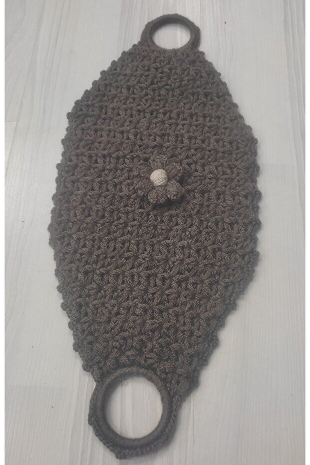 Hand-Knitted Bath Towel, Long Model, Beige Color