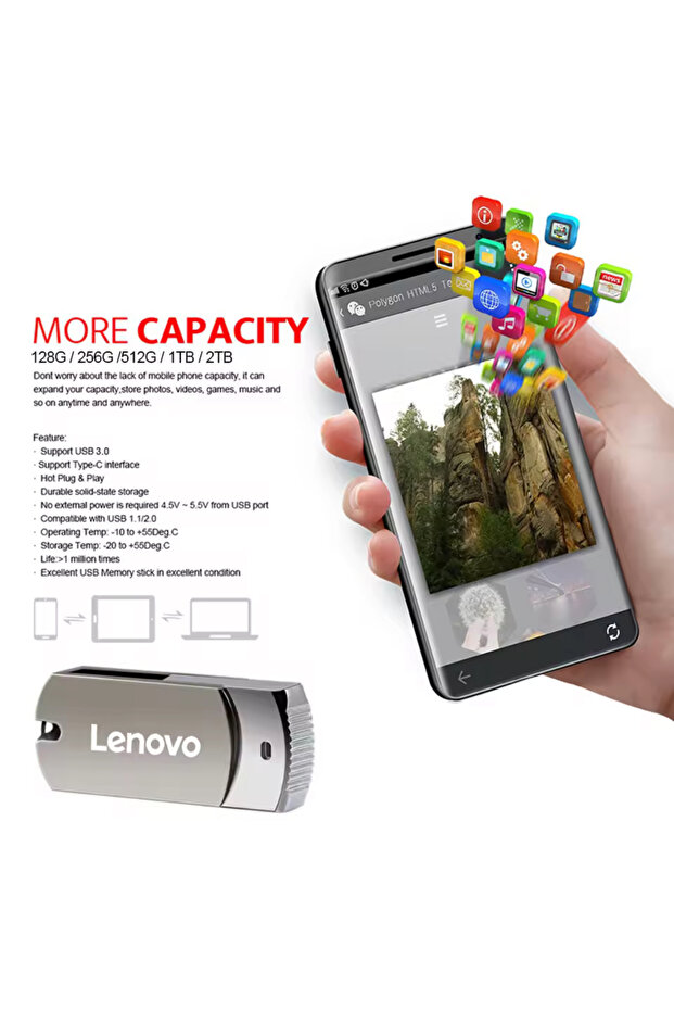 Flash Drive 4TB USB 3.2 – High-Speed Transfer, Metal U-Disk Pen Drive, SSD-Style Memory PenDrive - 6