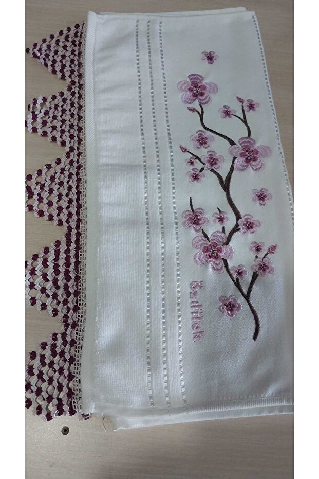 Handcrafted Dowry Towel Crocheted Embroidered Towel Hand Knitted/Crocheted/Handmade/Handcrafted/Handwork/