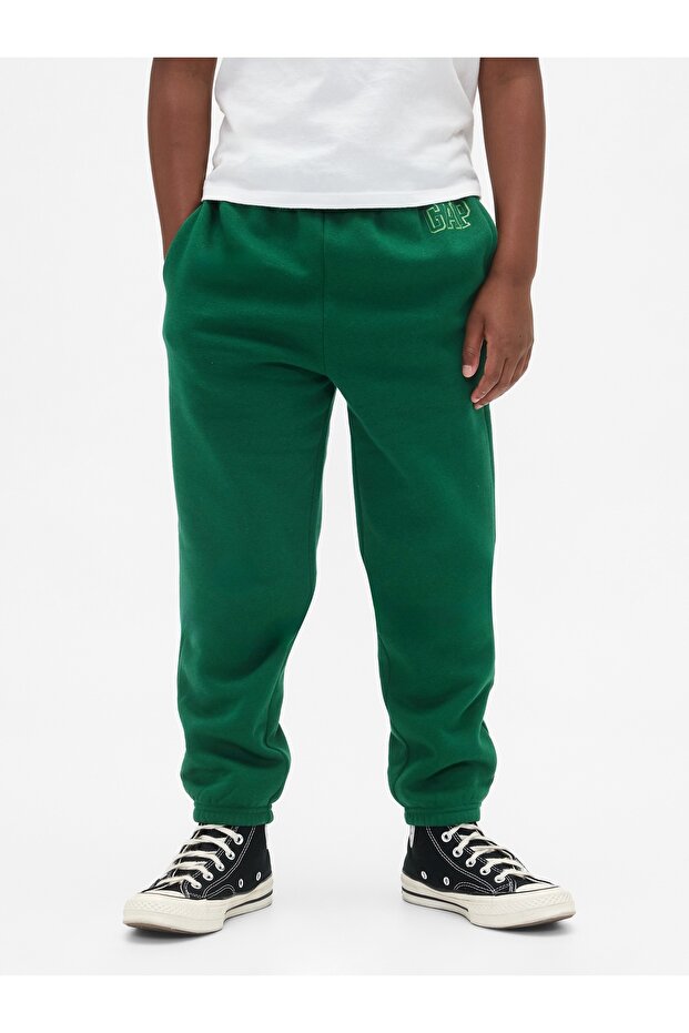 Erkek Çocuk Yeşil Relaxed Logo Eşofman Altı - 3