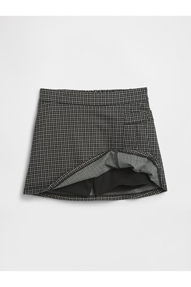 Kız Çocuk Koyu Gri Pull-On Pileli Şort Etek - 2