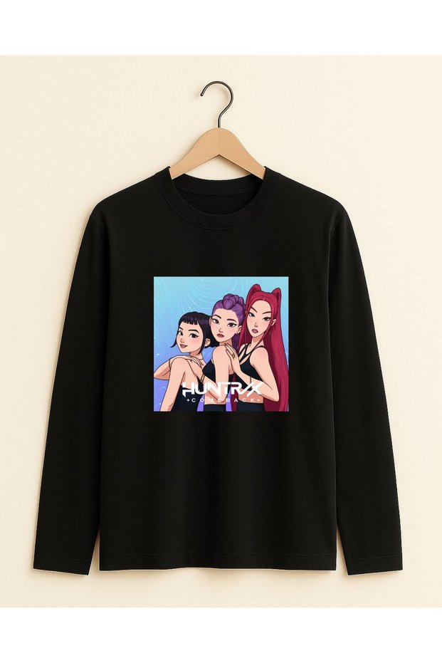 K-Pop Demon Hunters Huntrix Zoey Rumi Mira Printed Long Sleeve Girls' T-Shirt