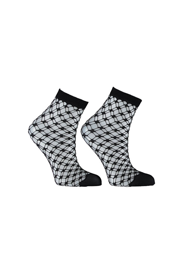 جوارب نسائية منقوشة على شكل عنكبوت 3 أزواج - 1