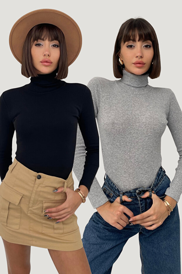 Tokyo Full Collar Long Sleeve Camisole Sweater