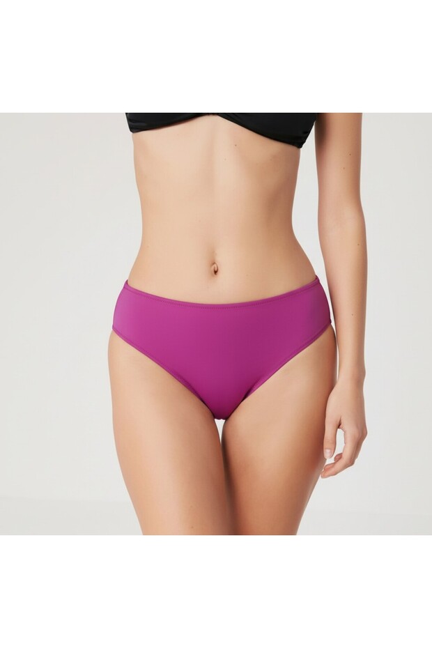RENİKA Yüksek Bel Vişne Bikini Altı – Mix & Match Tek Alt - 1