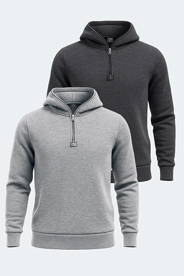 BAHA 2er-Set Herren Grau - Anthrazit Sweatshirt - 1