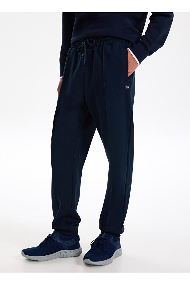 Lastikli Bel Standart Lacivert Erkek Eşofman Altı J4WM-EA7226 - 5