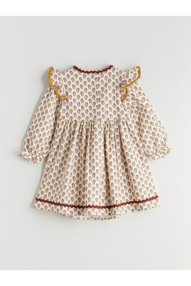 LCW Kids Çiçekli ve Fırfırlı Kız Çocuk Elbise - 3