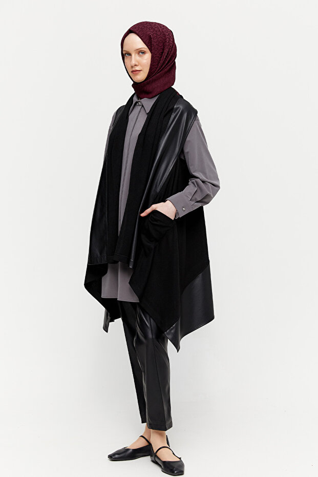 Deri Kombinli Yelek - 3