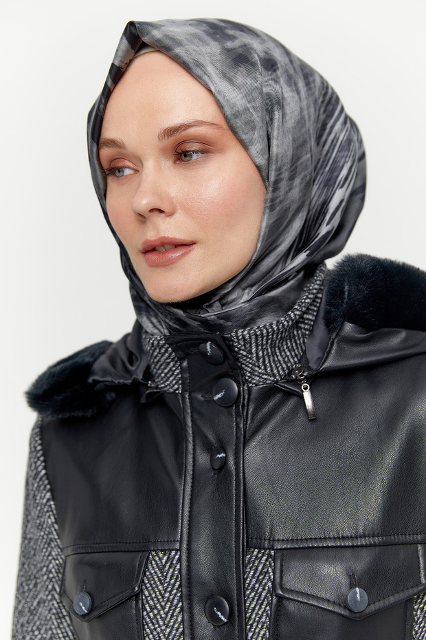 Deri Kombinli Kap - 5