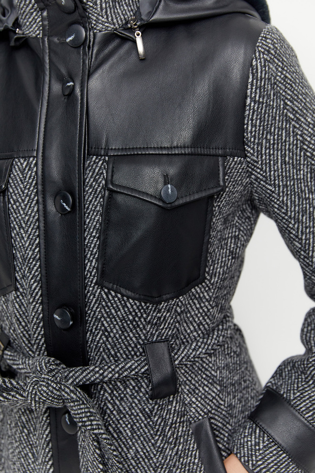 Deri Kombinli Kap - 6