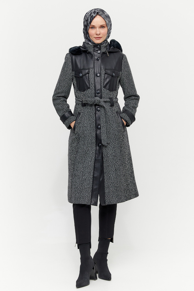 Deri Kombinli Kap - 2