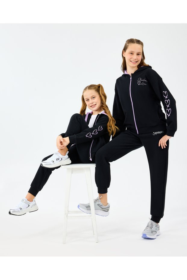 G lw fleece full zip sweatshirt big girl black sweatshirt sk2520009-1602