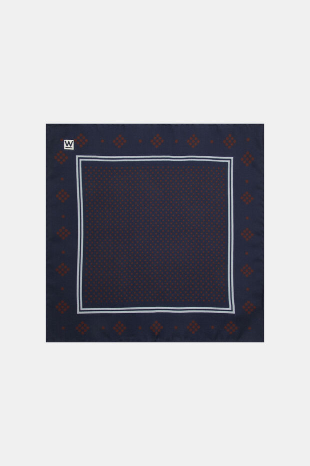 LACİVERT İPEK MENDİL - 1