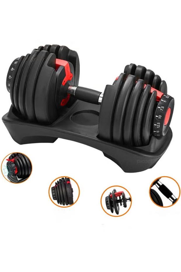 Smart Dumbbell Set Easily Adjustable for Workouts and Exercises 24kg, Strength Training Dumbbells - 7