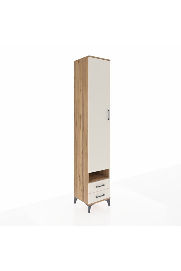 Hyperion Dolap 6 Raflı 2 Çekmeceli Tek Kapaklı 44x44x243 Çam-Aytaşı - 2