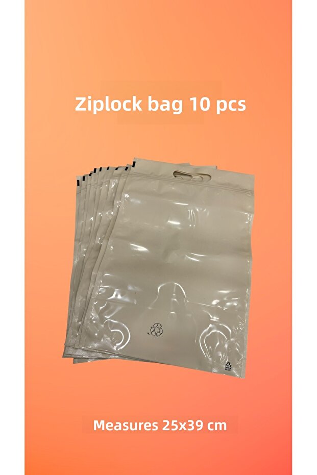 Ziplock Bag 25X39 cm Dimensions 10 Pieces