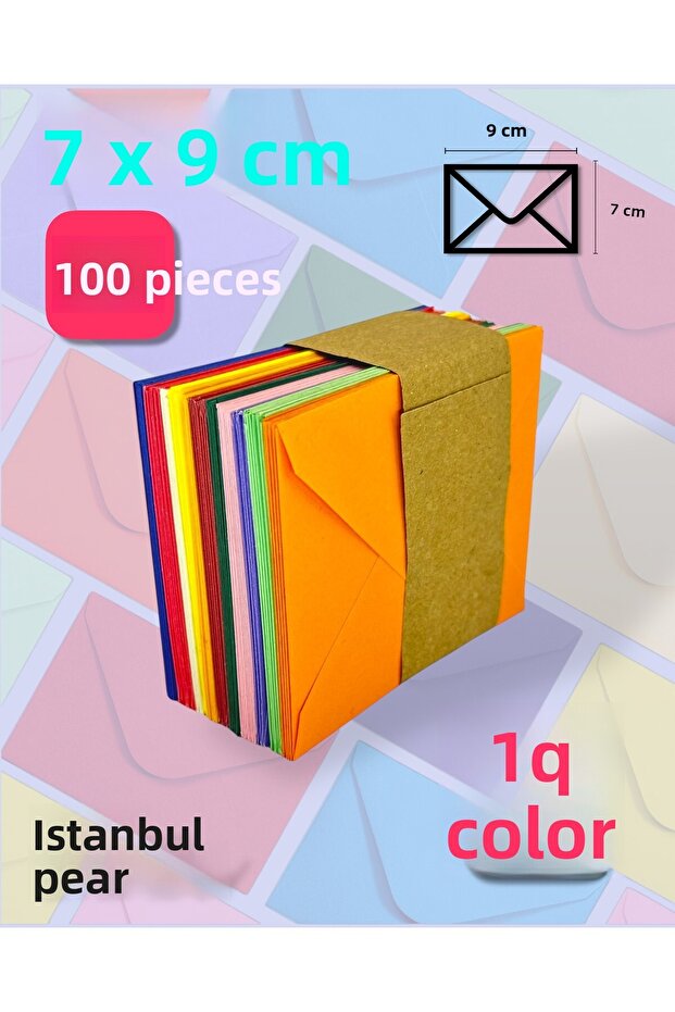 Colorful Small Envelope 7X9 cm Pack of 100 Gift Birthday Wishes Envelope