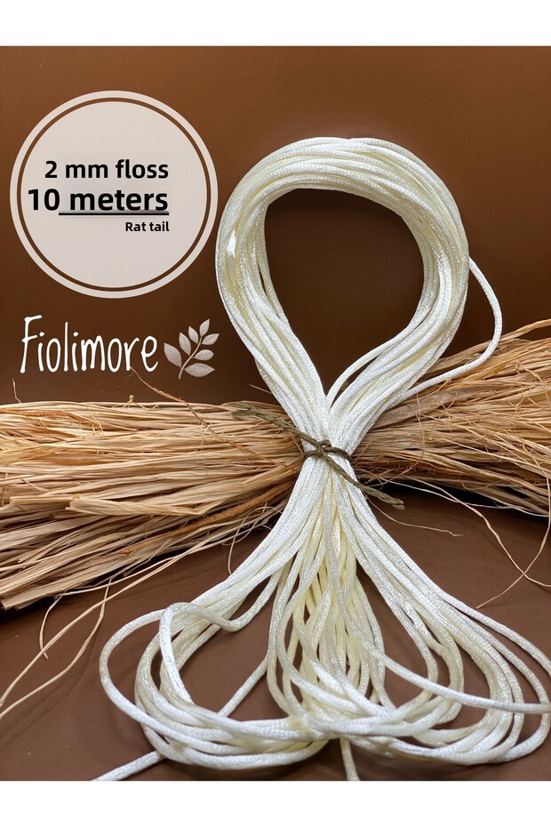 Floş Ip Ecru Color (Rat Tail) 2 mm 10 Meters Jewelry Bracelet Cord