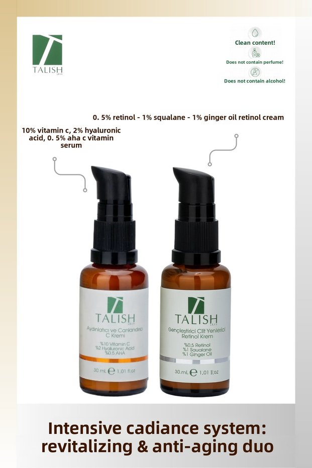 Intensive Radiance System – Vitamin C Brightening Cream and Rejuvenating Retinol Skin Renewal Cream