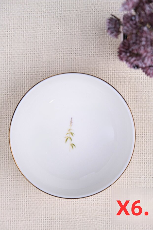 Tabak Evi Porcelain Natura Cluster Gold Gilded Bowl 13.50cm Set of 6