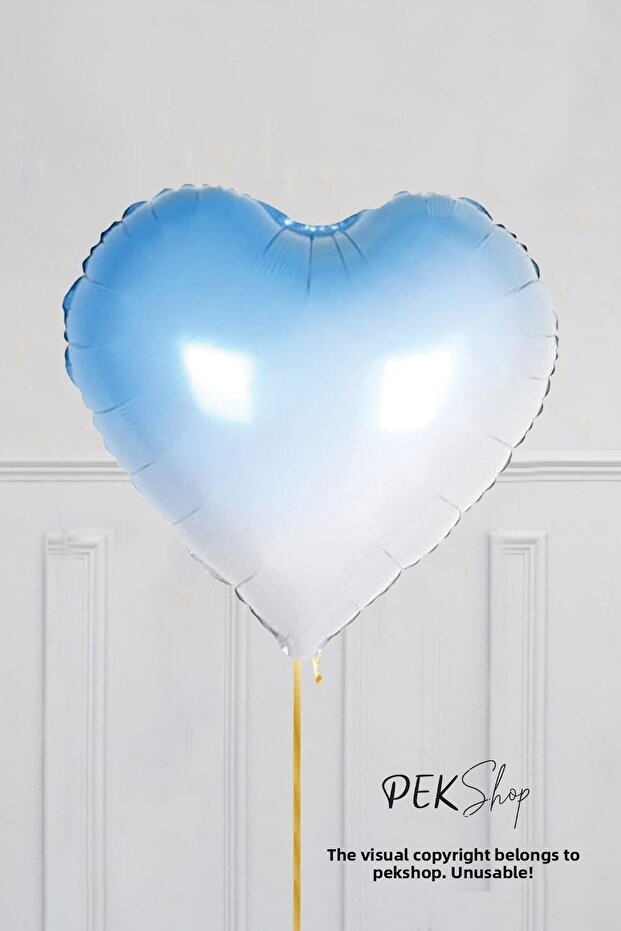 Gradient Blue Heart Foil Balloon 18Inch