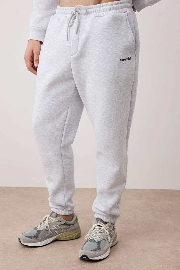 Grimelanj Regular Kesim Yazı Baskılı Sıcak Tutan Sweatshirt Eşofman Takım TMNAW24EM00004 - 4