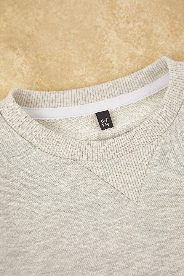 Kar Melanj Animal Baskılı Regular Kalın/İçi Polarlı Kız Çocuk Örme Sweatshirt TKDAW26SW00050 - 4