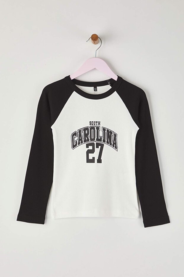 Siyah-Kırmızı 2'li Pamuklu Slogan Baskılı 23 Nisan RegularKız Çocuk Örme T-Shirt TKDAW26TS00008 - 5