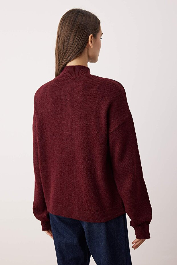 Bordo Wardrobe Essentials Miękka dzianina o luźnym kroju Sweter TWOAW26KZ00074 - 4