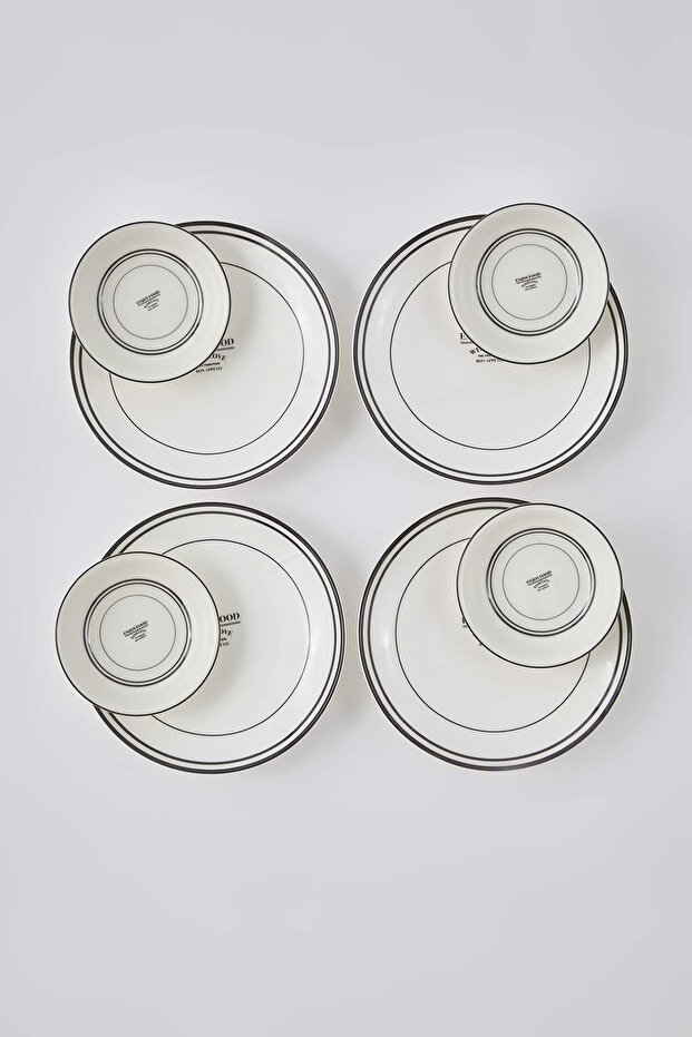 4'lü Minimal Desenli 21 cm Pasta Tabağı TPHAW26TBK00018 - 8