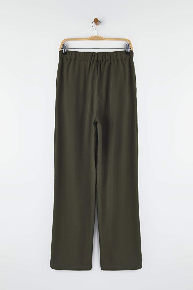 Haki Beli Lastikli Wide Leg/Geniş Paça Pantolon TWOAW26PL00132 - 8