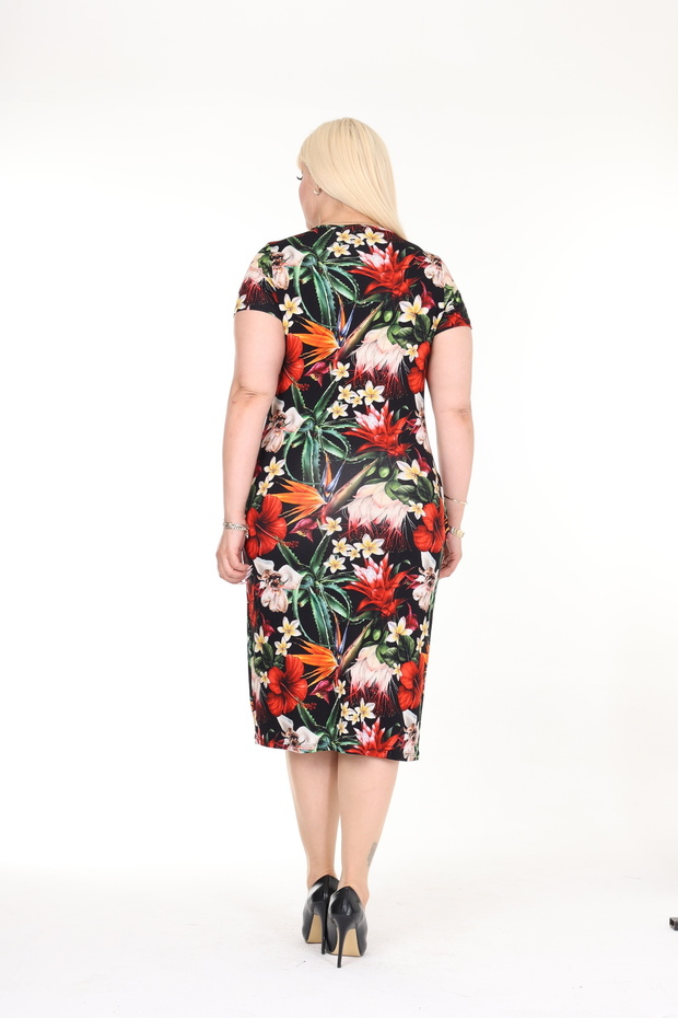 Rochie de zi, imprimeu multicolor - 3