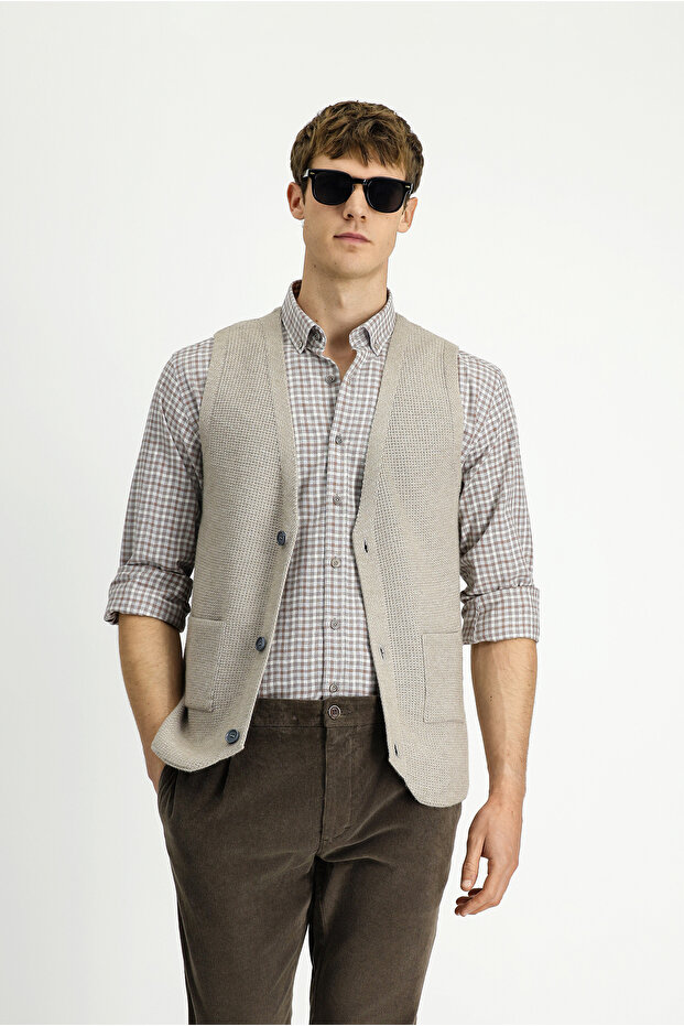 V Yaka Triko Yelek - 3