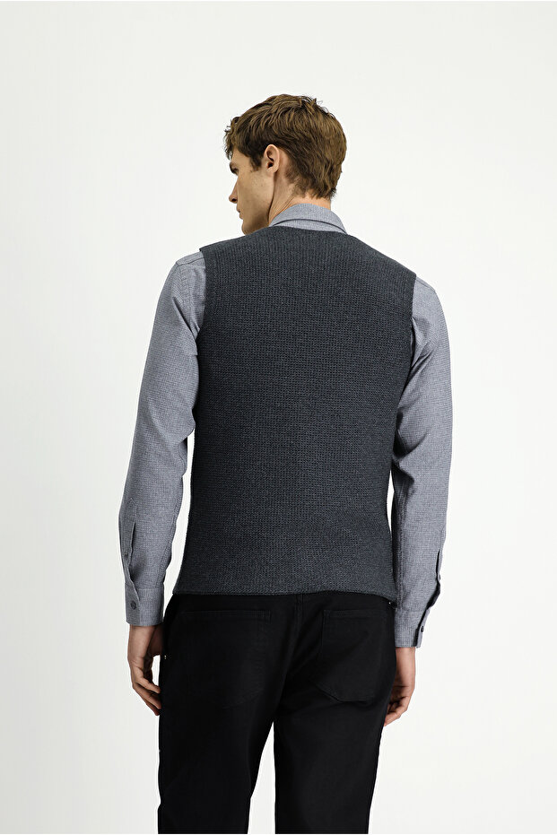 V Yaka Triko Yelek - 4