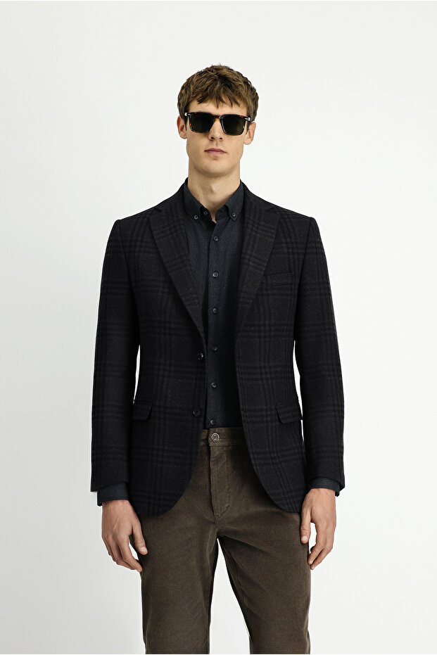 سترة صوفية منقوشة بقصة عادية - 3