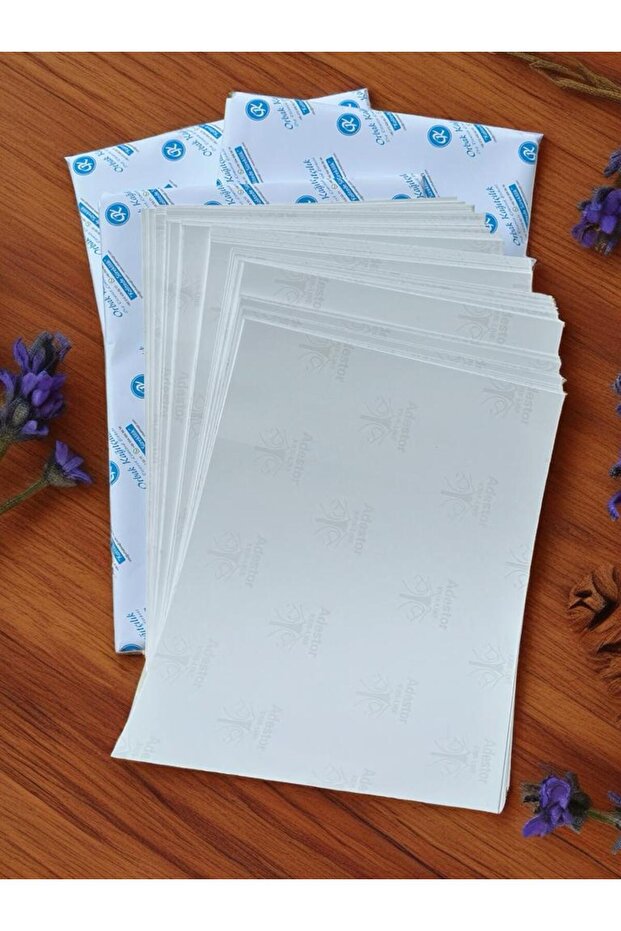 Arkası Kesikli Kuşe Çıkartma Kağıt Yapışkanlı Etiket Parlak Kuşe A4 Ebat 100 Adet - 7