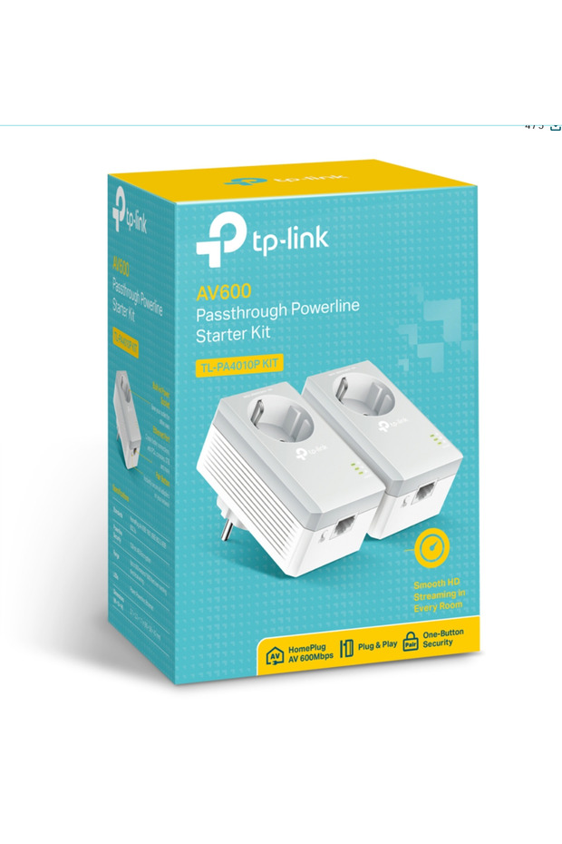 Tp-Lınk Tl-Pa4010p Kıt Av600 Powerline Adapter With Ac Pass Through - 4