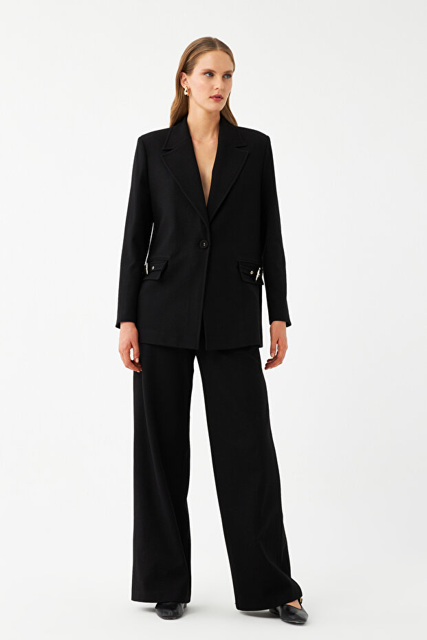 Tek Düğmeli Blazer Ceket - 6