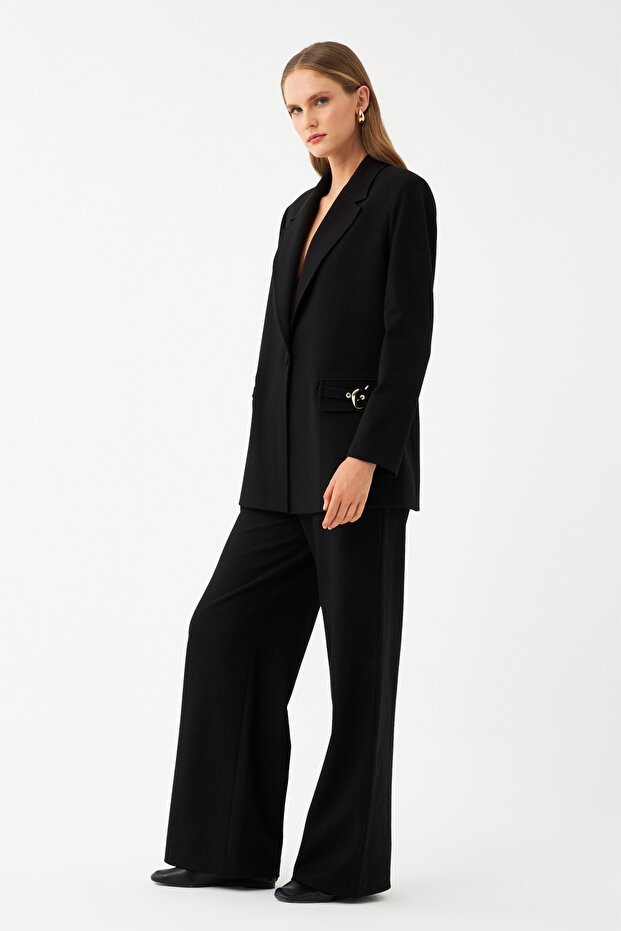Tek Düğmeli Blazer Ceket - 8