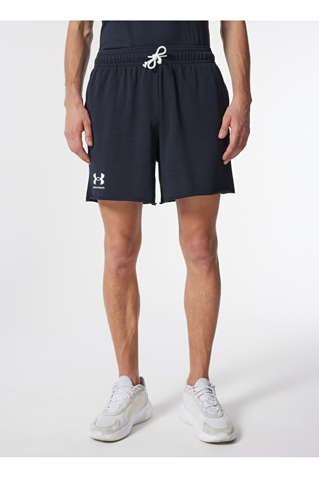 1382427-001 UA Rival Terry 6in Shor Siyah Erkek Oversize Şort - 3