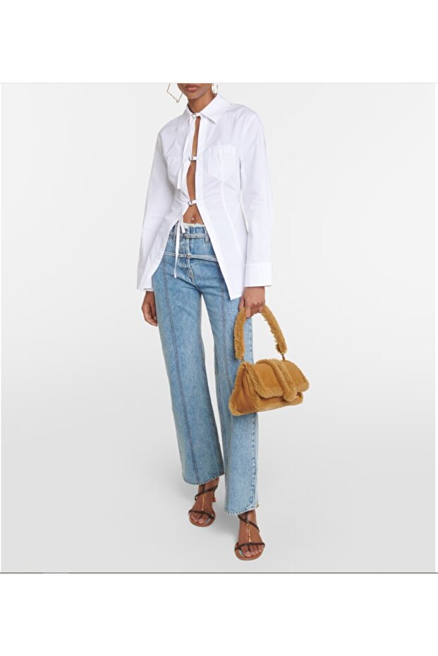 Le Bambimou Doux shearling-trimmed leather shoulder bag - 5