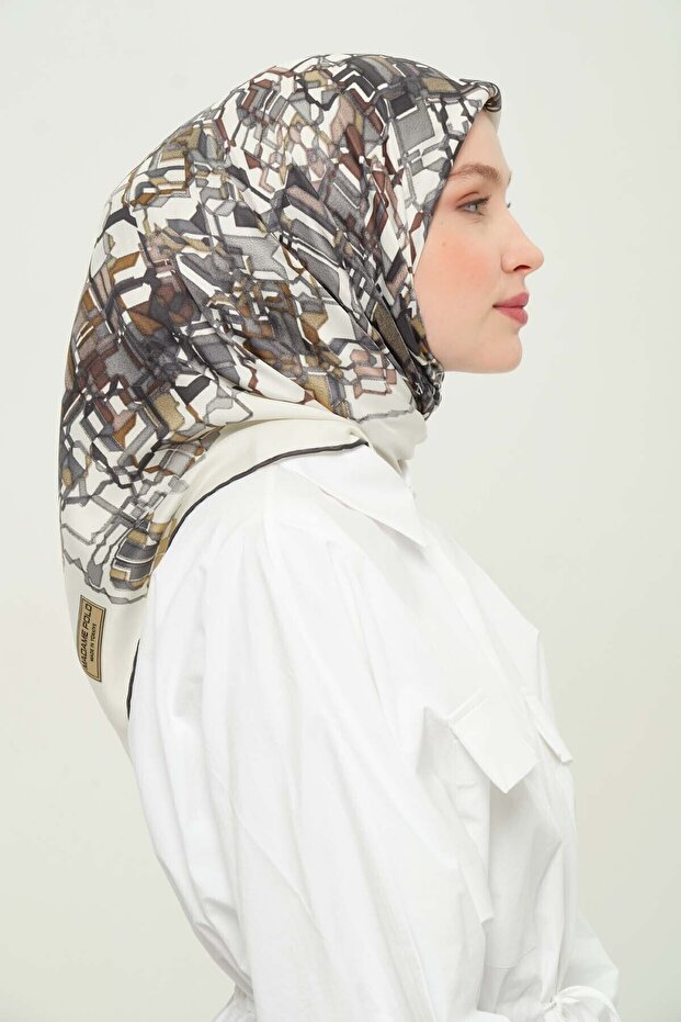 Patterned Rayon Scarf Daily Wrinkle-Free Non-Slip 90X90Cm