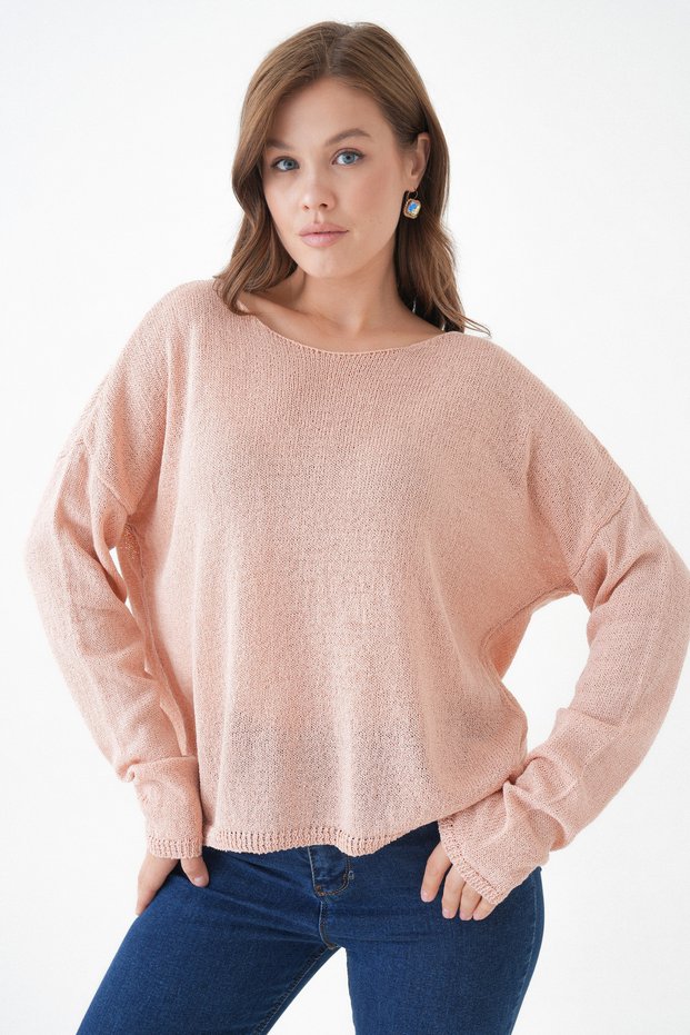 Women's Wide Collar Oversize Powder Knit Sweater 6933