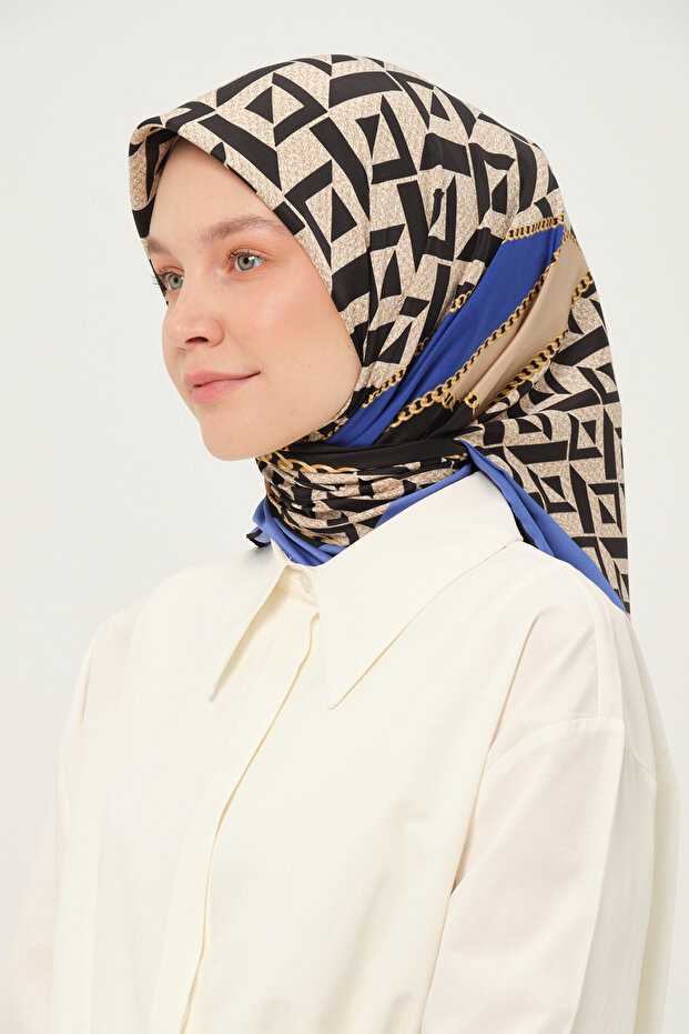 Printed Twil Scarf Multicolor Non-Slip 90X90 cm