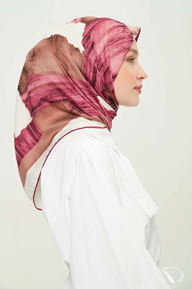 Patterned Rayon Scarf Daily Wrinkle-Free Non-Slip 90X90Cm