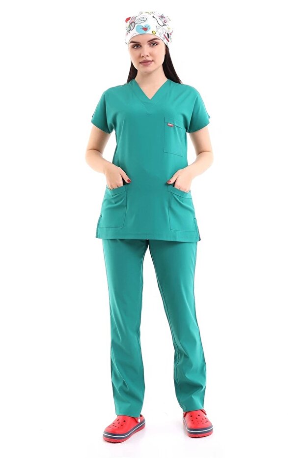 طقم ذراع ليكرا للجنسين من Bflex - 6404 غرفة العمليات باللون الأخضر